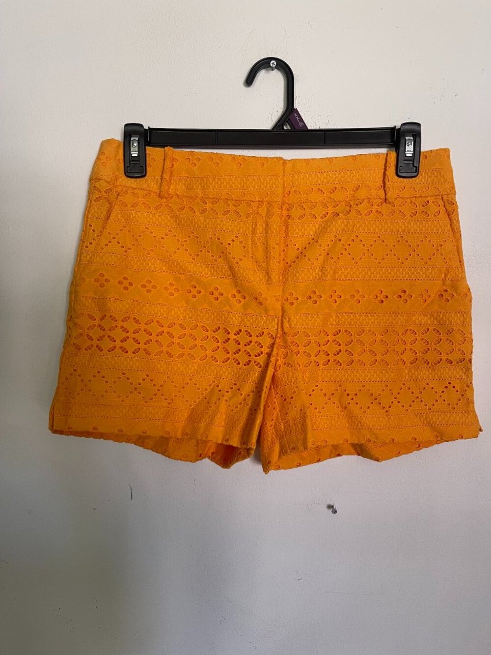 Loft Riviera Short Womens 6 Marigold Yellow Embroidered Eyelet Casual Shorts T12